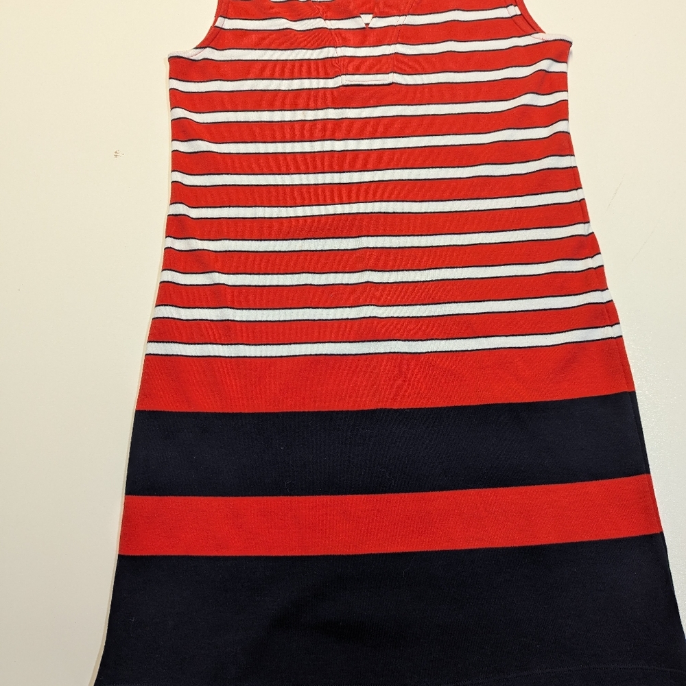Talbots Red and Black Striped Kids Dress